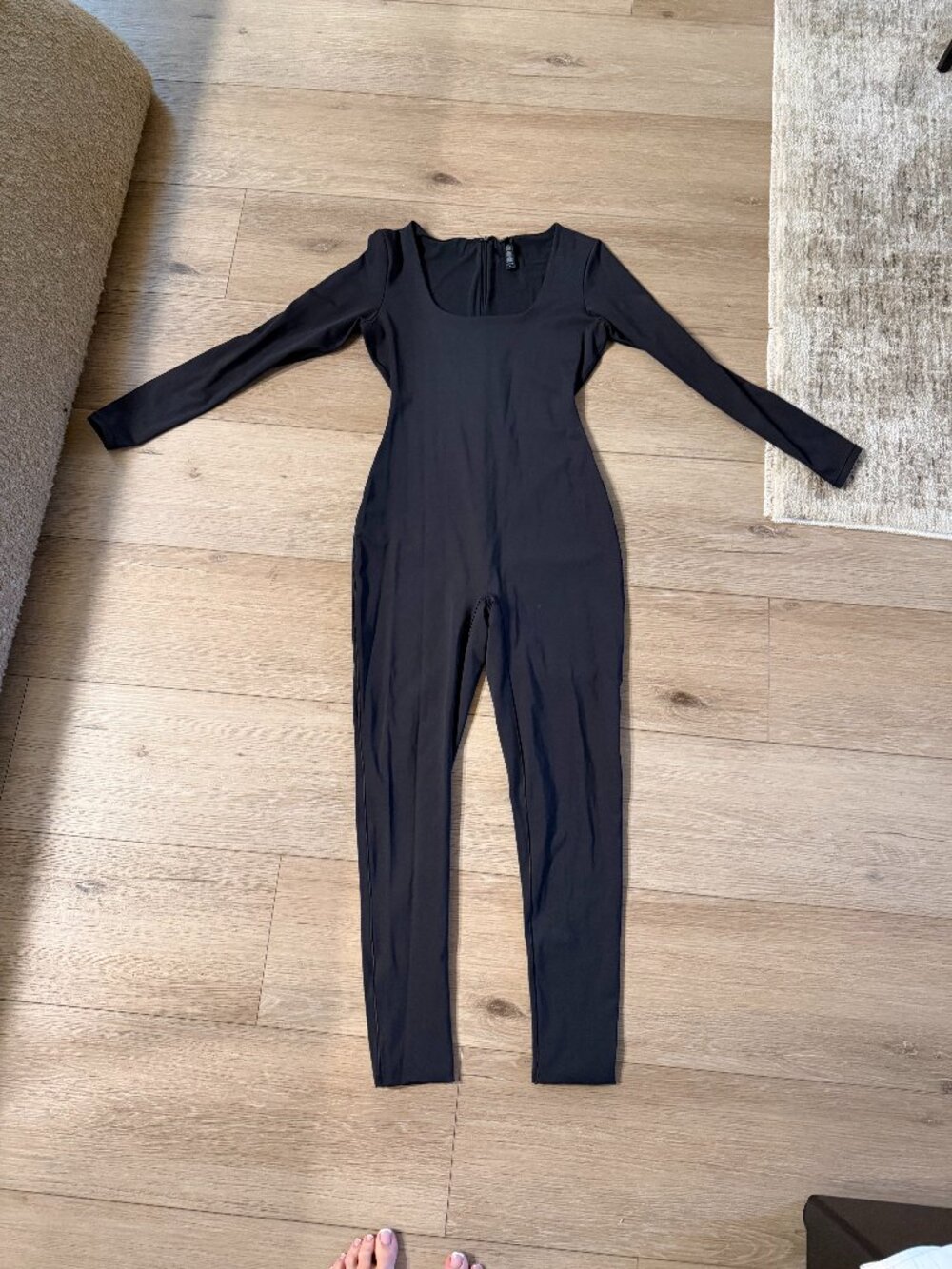 SKIMS Black Long Sleeve Shaping Jumpsuit - Size L